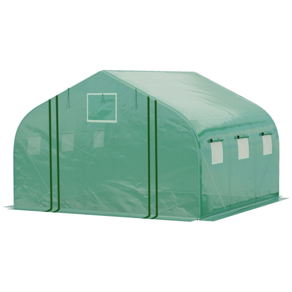 Serra da giardino in acciaio con copertura PE ¨C zephmum ¨C verde 3.5x3x2m