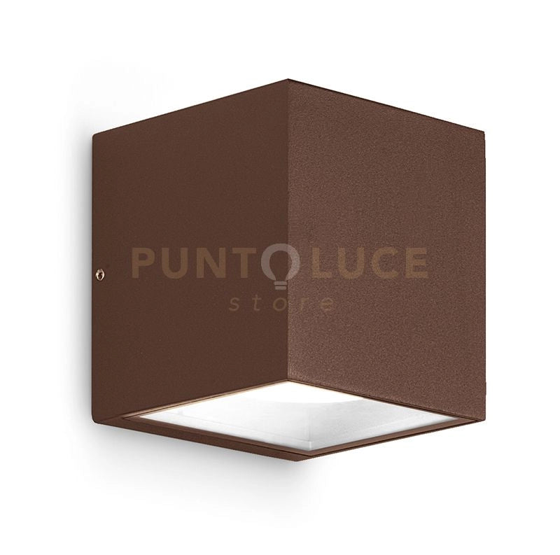 GES172- APPLIQUE 2 LUCI ATTACCO GX53 ALLUMINIO E VETRO COLORE MARRONE