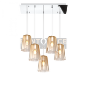 SOSPENSIONE CROMO RETTANGOLARE 5 LUCI AMBRA 1164CR-S5 R-AM