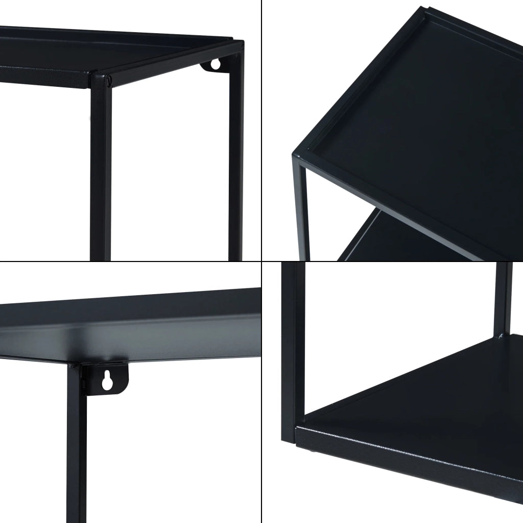 Scaffale dal design senza tempo per soggiorno/camera da letto mobiletto portaoggetti da parete 90 x 25 x 35 cm acciaio nero 03_0011264