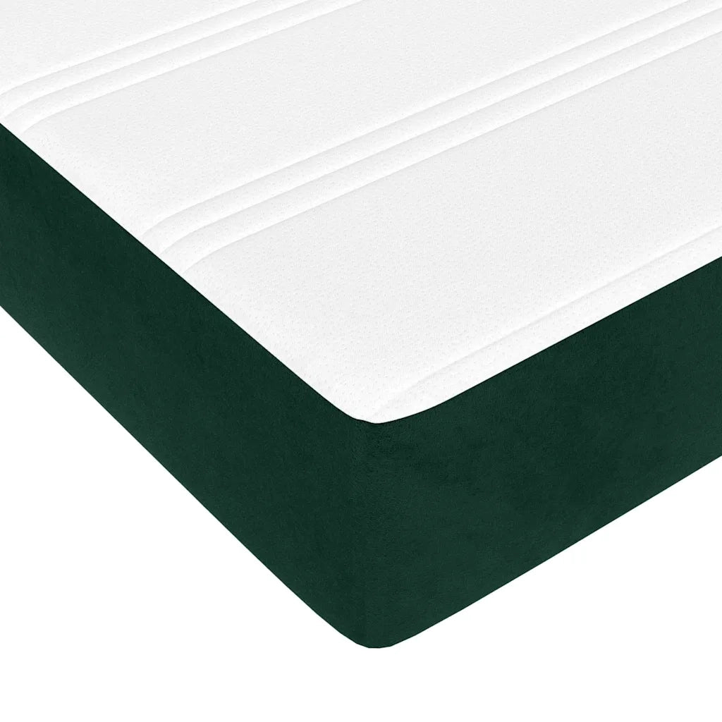 Giroletto a Molle con Materasso Verde Scuro 120x200 cm Velluto 3144672