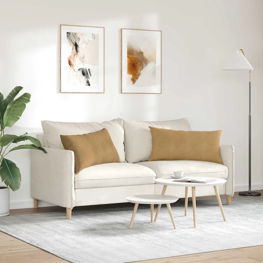 Cuscini da Divano 2 pz | Cuscini per sedie Marrone 80 x 40 cm Tessuto in Cords