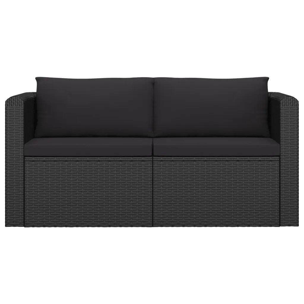 Set Divani da Giardino 7 pz con Cuscini in Polyrattan Nero cod mxl 44670