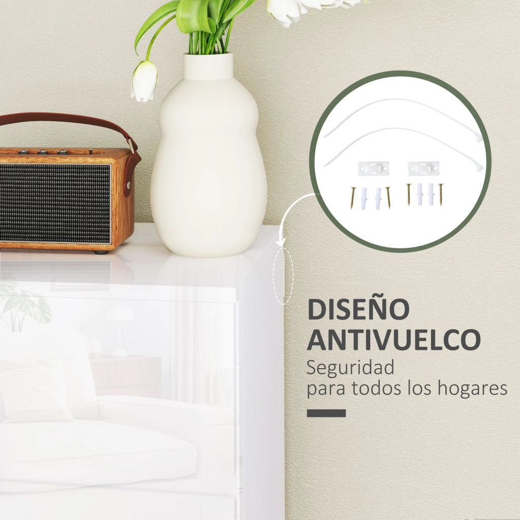 Cassettiera 5 Cassetti ¨C Xylo ¨C Bianco Lucido 55x33x100cm