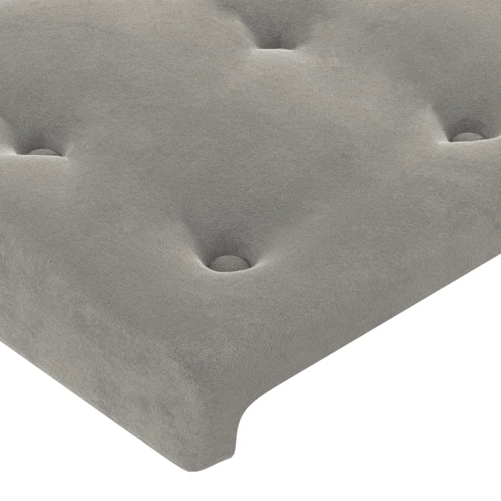 Testiera | Testata ad Orecchio Grigio Chiaro 103x23x118/128 cm in Velluto