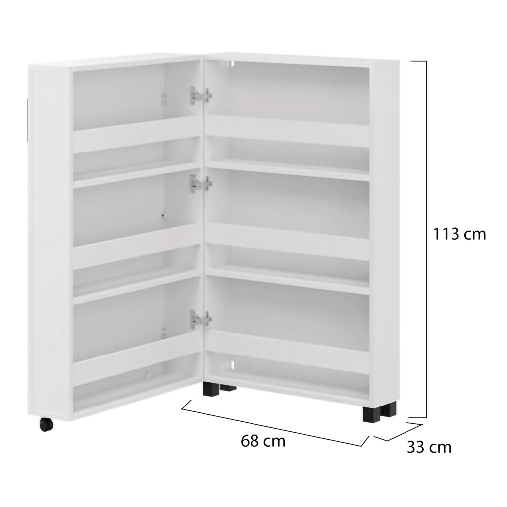 Mobile Portascarpe Porvoo, Scarpiera 6 Ripiani, 68x33x113h cm Bianco Opaco