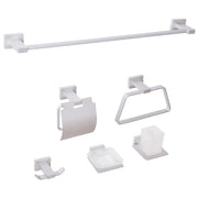 Set di 6 accessori da bagno in alluminio argento con bicchiere e portasapone Accessori da bagno in stile moderno