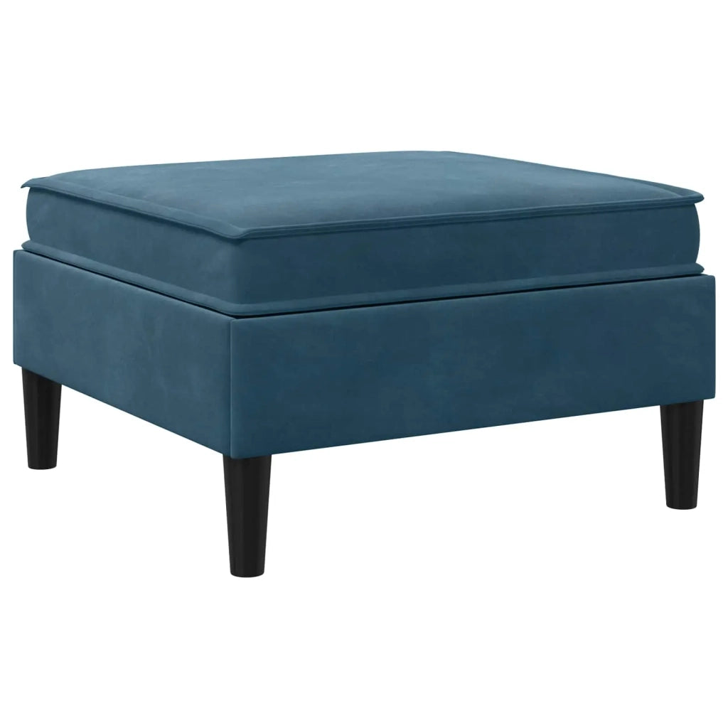 Pouf con Storage Blu Velluto