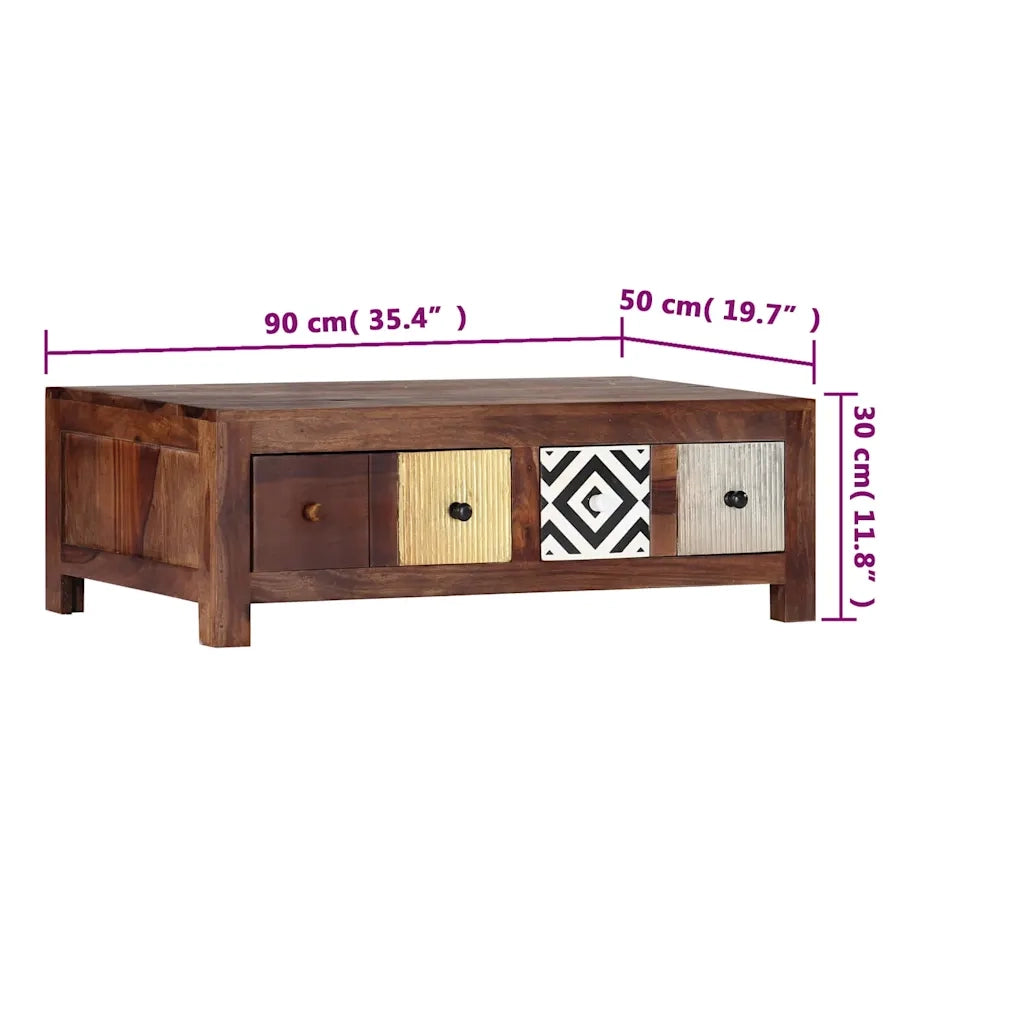 Tavolino da Salotto 90x50x30 cm in Legno Massello di Acacia 247731