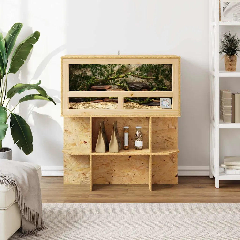 Base per Terrario con lo scaffale Marrone 80 x 40 x 50 cm OSB CFW3321367