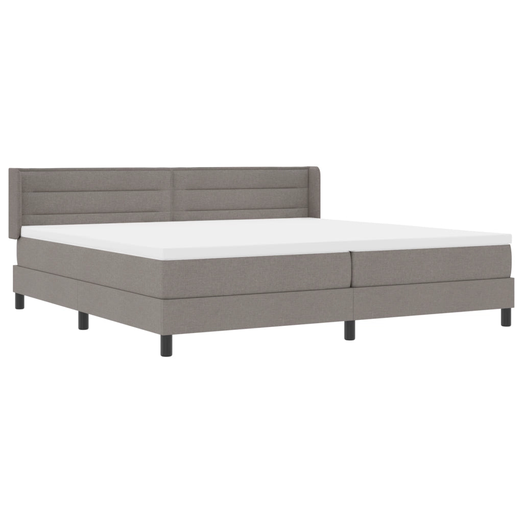Letto a Molle  con Materasso Tortora 200x200 cm Tessuto