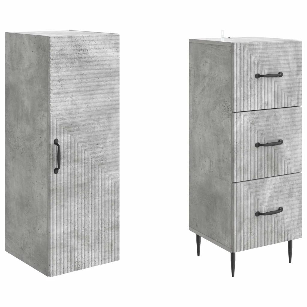 Set di armadi 2 pcs Grigio Cemento 33 x 34,5 x 90 cm 3416649