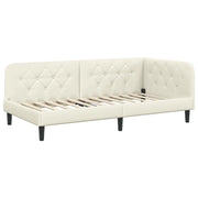 Letto singolo | Letto per adulti | Cornice del letto ad angolo Crema 90 x 190 cm Velluto