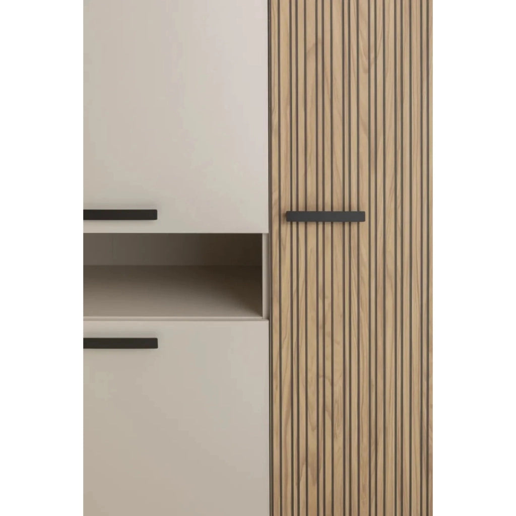 ARMADIO BRAVO 148X63XH217CM CASHMERE/RIGATO.