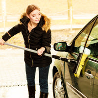 2in1 Spazzola e lavavetri con manico allungabile 145-300cm per lavaggio auto veicoli