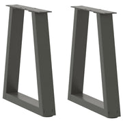 Set di 2 gambe per tavolino da caffè regolabili moderne in acciaio antracite a forma di V 28 x 43 cm 02_0056838
