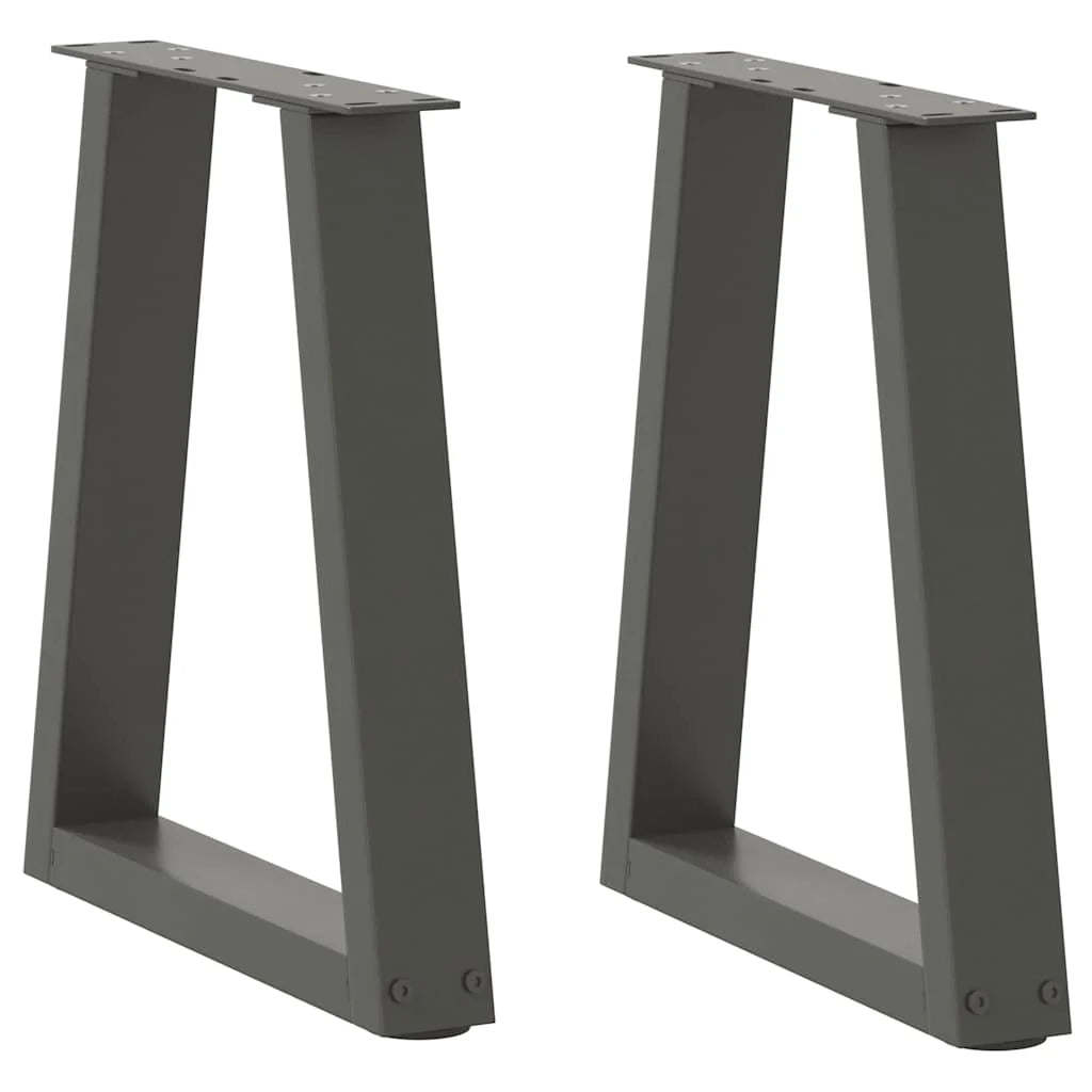 Set di 2 gambe per tavolino da caffè regolabili moderne in acciaio antracite a forma di V 28 x 43 cm 02_0056838