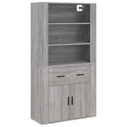 Credenza | Madia | Buffet da pranzo | Armadio da pranzo Grigio Sonoma in Legno Multistrato