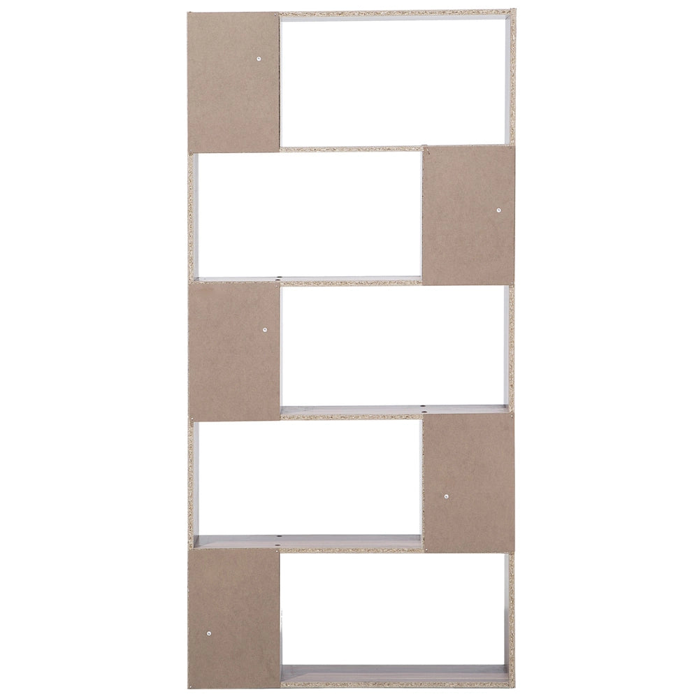 Libreria Legno Scuro e Bianco 174 x 83 cm Scaffali Grandi e Piccoli Scandinavi