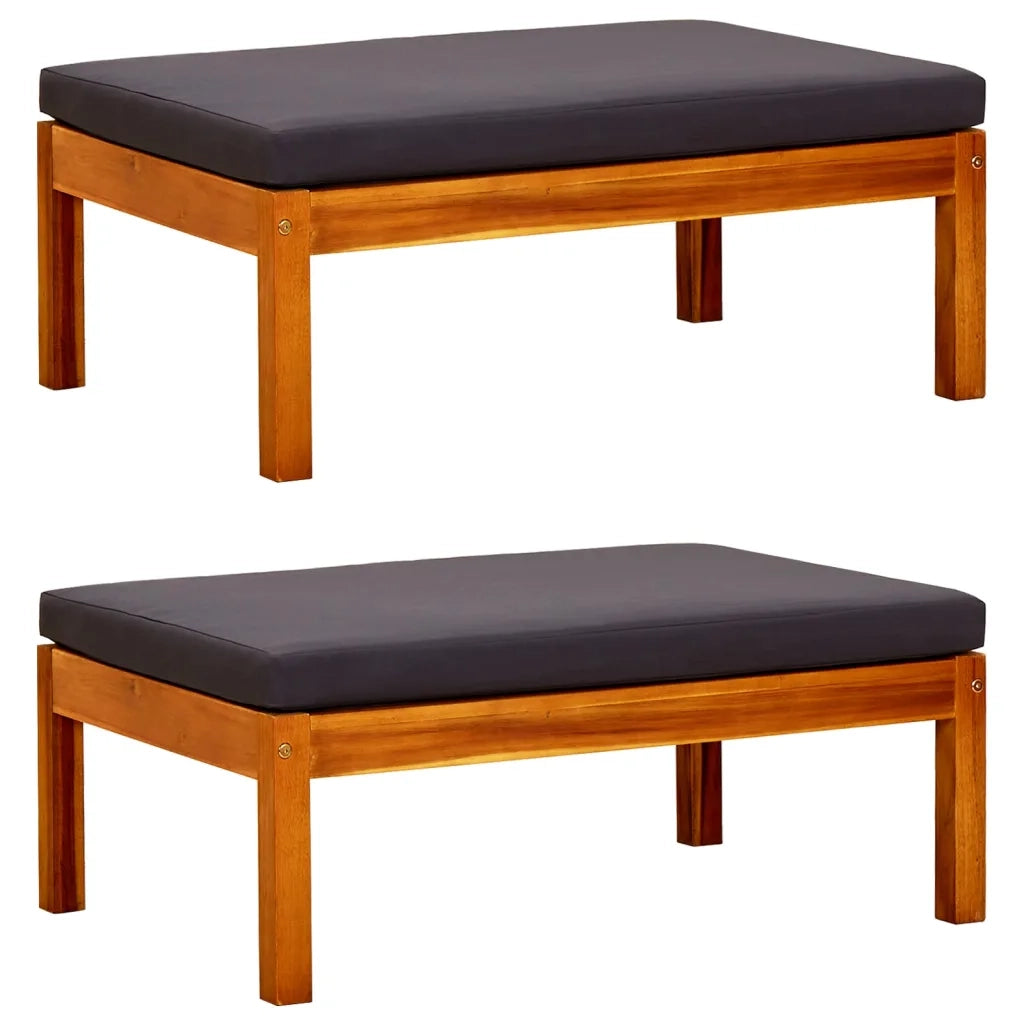 Poggiapiedi da Giardino 2 pz in Legno Massello di Acacia cod mxl 73219