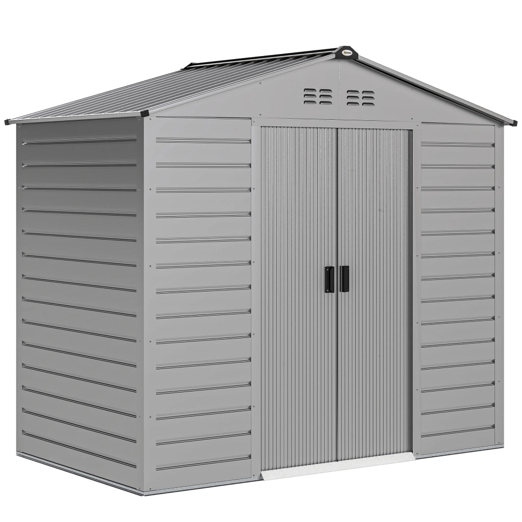 Casetta da giardino 213x131x192 cm ¨C Xylo ¨C Porta scorrevole con serratura, grigio