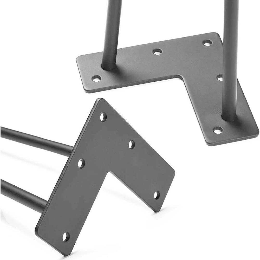 4x Gambe Piedi Tavolo Tavolino Panca Sedia 45cm Metallo Design Moderno Grigio