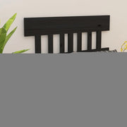 Testiera per Letto-Testata-Testiera Decorativa Nera 123,5x3x81 cm in Legno Massello di Pino