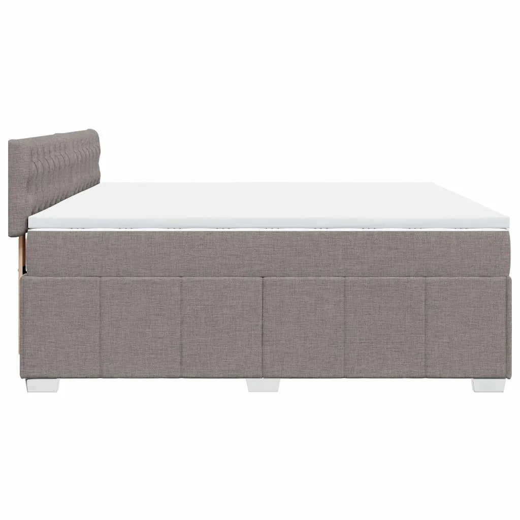 Giroletto a Molle con Materasso Tortora 200x200 cm in Tessuto
