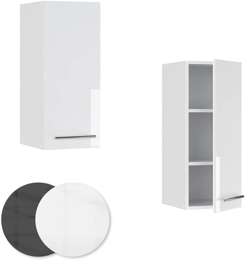 Mobile bagno Fame-Line, Bianco lucido, 30 x 72 cm, da parete per riporre accessori da bagno