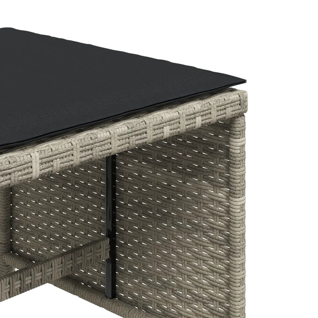 Sgabelli Giardino Cuscini 4 pz Grigio Chiaro 40x40x35 Polyrattan CFW9209071