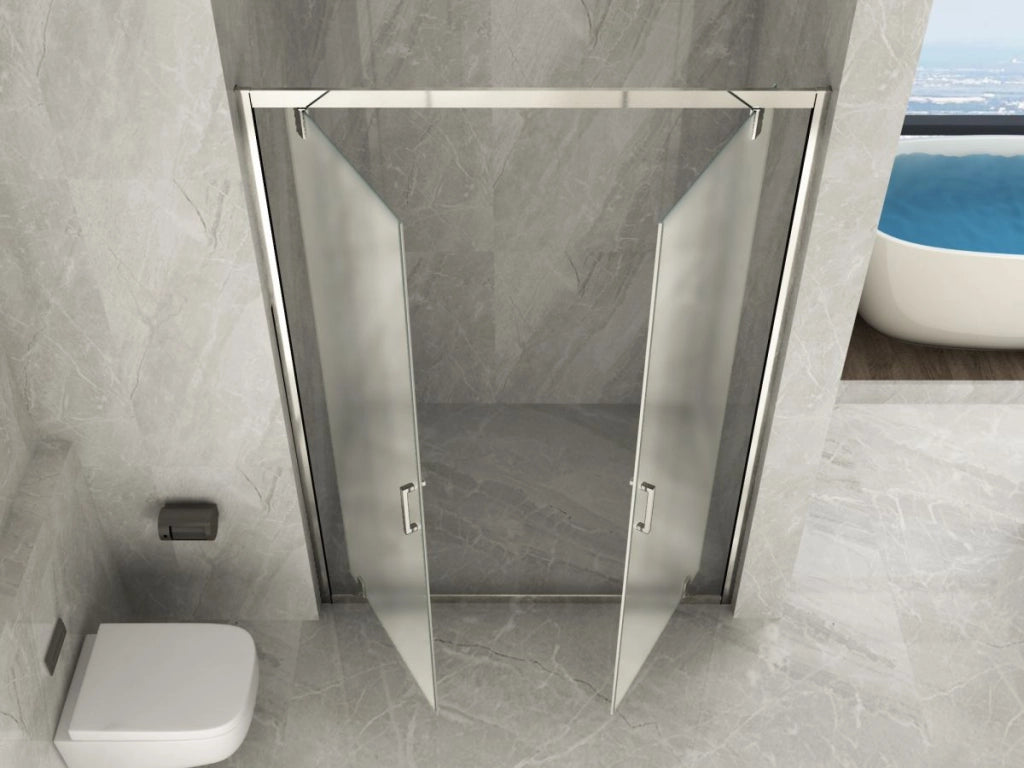 Porta doccia ingresso saloon, cristallo opaco 6mm h190cm Doliso Poeso Opaco 6mm,100 cm