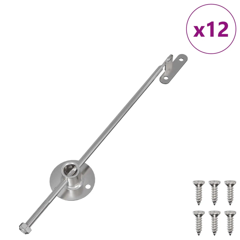 Cerniera a barra di trascinamento 12 pcs Argento 190 mm Metallo
