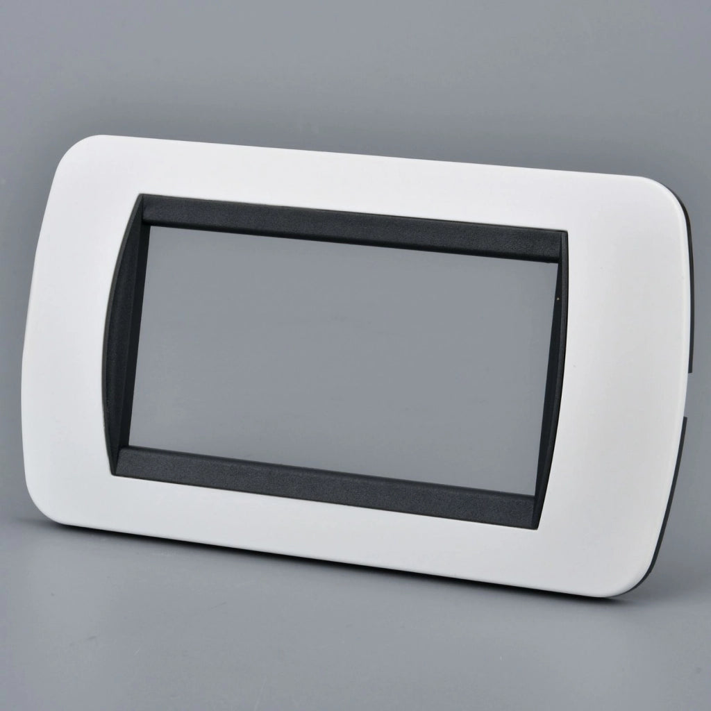 Placca Plastica Ovale MBL 4M Bianco Compatibile Bticino Living BLN88401