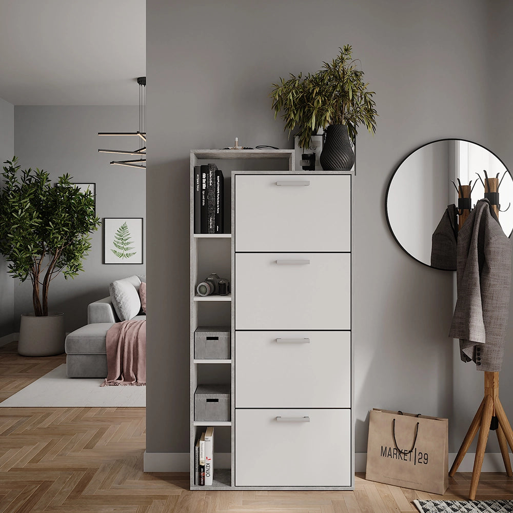 Vicco Scarpiera da ingresso Bianco/cemento 80 x 166.1 cm