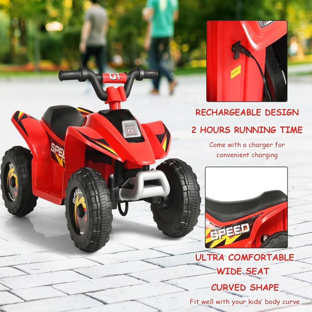 Auto elettrica per bambini, Quad elettrico per bambini ATV 6V, camminata anteriore/posteriore, sedile ergonomico, ruote antiscivolo, caricatore incluso, carico 30 kg, per ragazzi e ragazze 3
