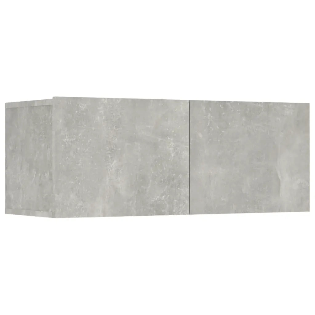 Mobili TV 4 pz Grigio Cemento 80x30x30 cm in Legno Multistrato