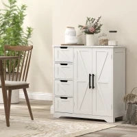 Mobile da bagno con 4 cassetti, 1 armadio, per piccoli spazi, 81,2 x 30 x 83,8 cm, bianco