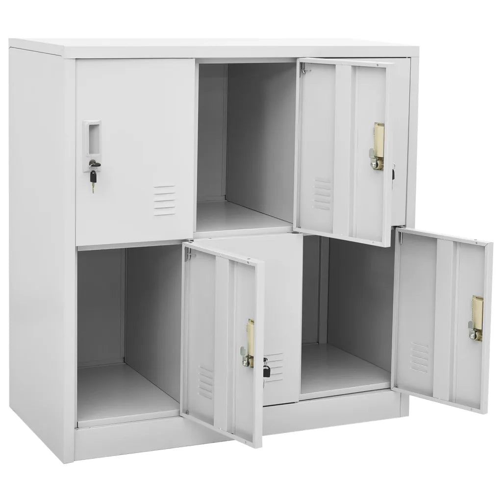 Armadietti con Chiave 2 pz Grigio Chiaro 90x45x92,5 cm Acciaio 3095231