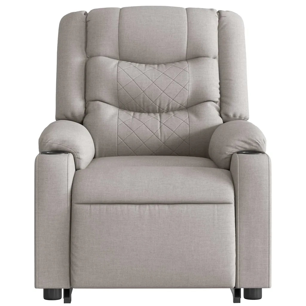 Poltrona Alzapersona Reclinabile Grigio Nuvola in Tessuto 3310267