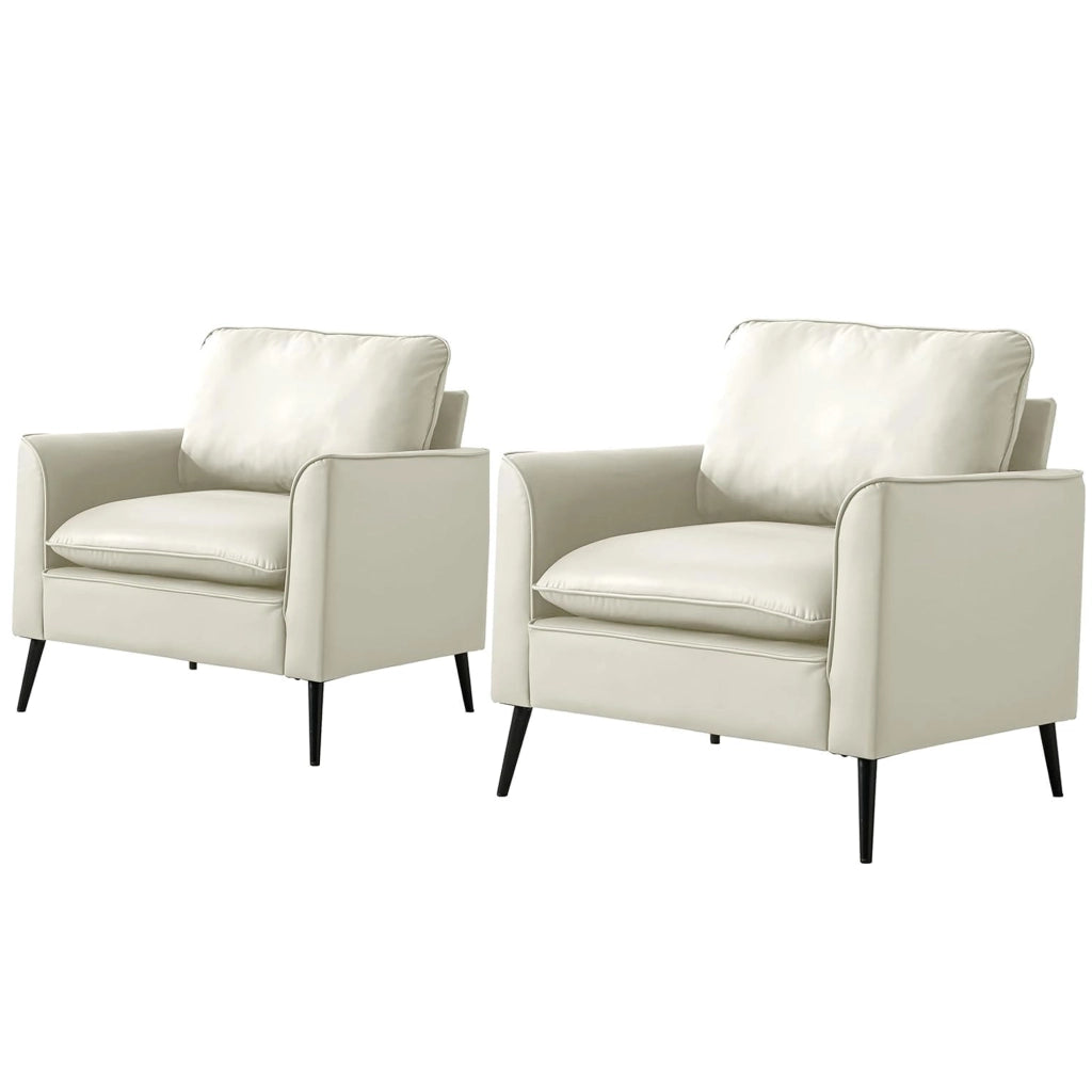Poltrona monofunzione in similpelle bianca, design moderno per soggiorno, camera da letto e ufficio