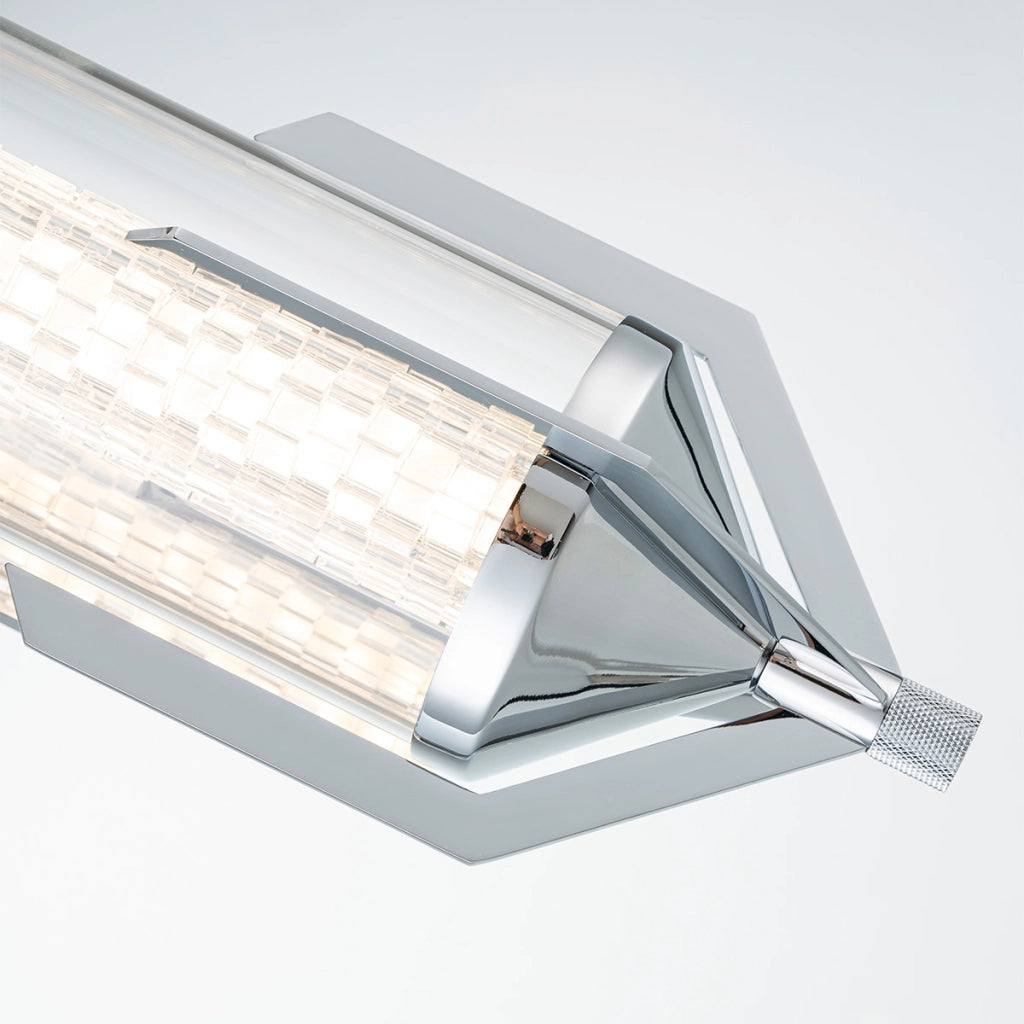 Applique bagno retro cromata tubo vetro 70cm LED 23W