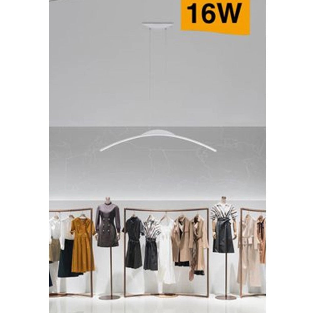 Trade Shop - Lampadario Da Soffitto A Sospensione Led 16w Curvato Luce 3000k 6500k 4000k B68-b - -bianco Freddo      -