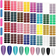 384 Adesivi per unghie - 32 strisce - Adesivi per unghie glitter - Adesivi per unghie self-adesivi - Arte fai-da-te per unghie