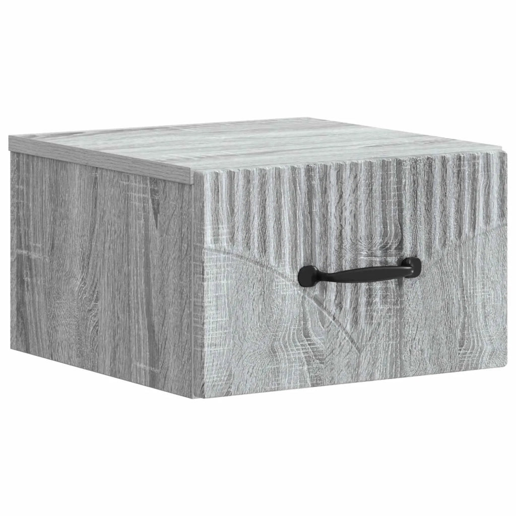 Mobiletto da notte a muro 2 pcs Grigio Sonoma 34,5 x 33 x 20 cm 898948