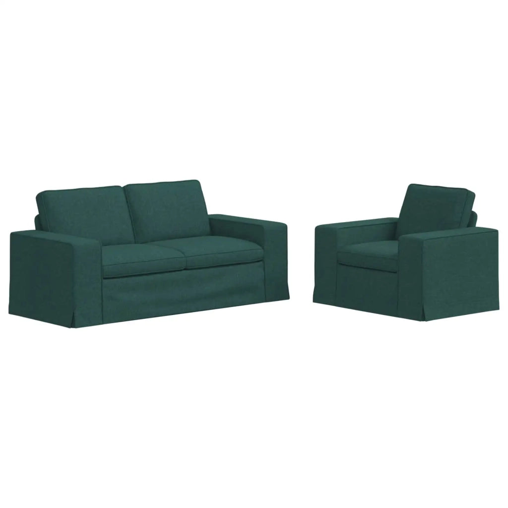 Set di divani 2 pcs Verde Scuro 182 x 80 x 82 cm Tessuto