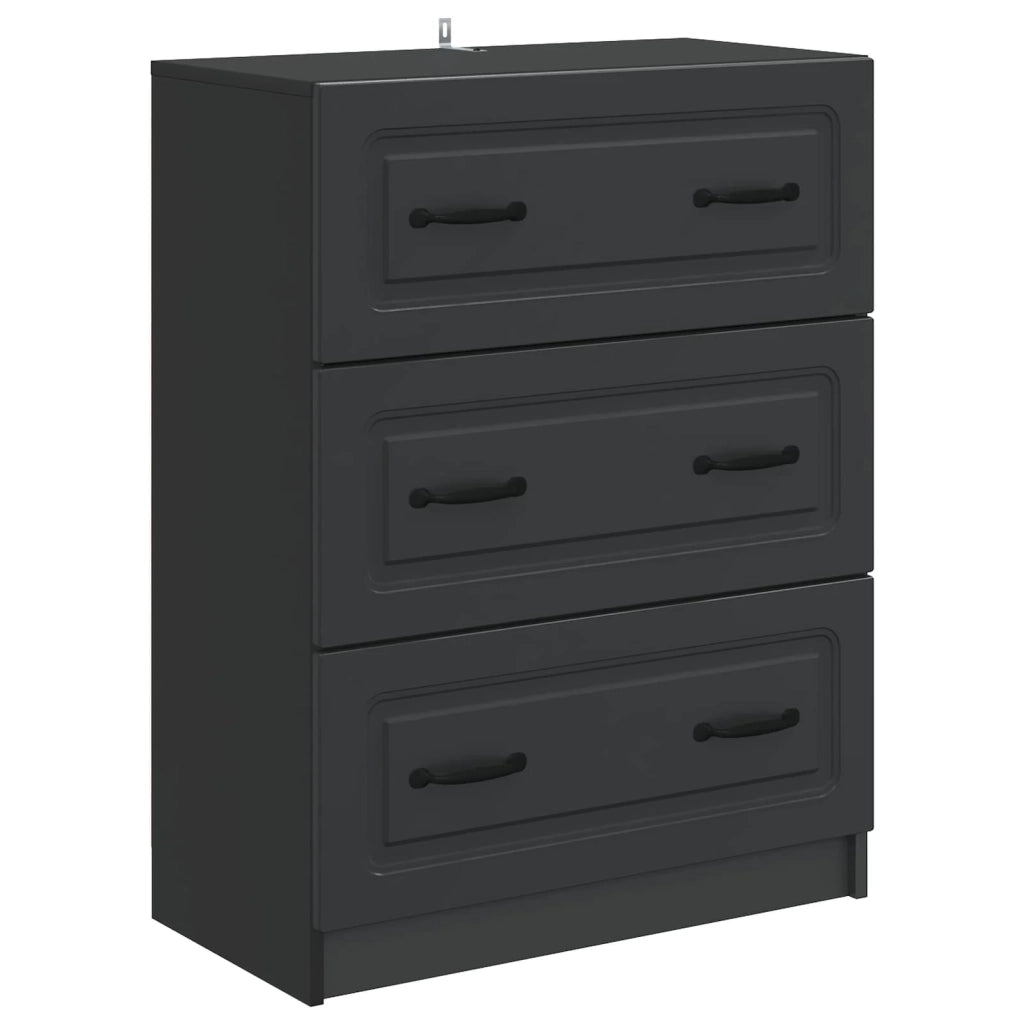 Mobile con Cassetti Nero 66 x 34,5 x 87 cm Legno ingegnerizzato 895756