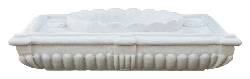 Biscottini LAVABO IN MARMO SMERLATO BIANCO L80XPR56XH18 CM Vasca realizzata completamente
