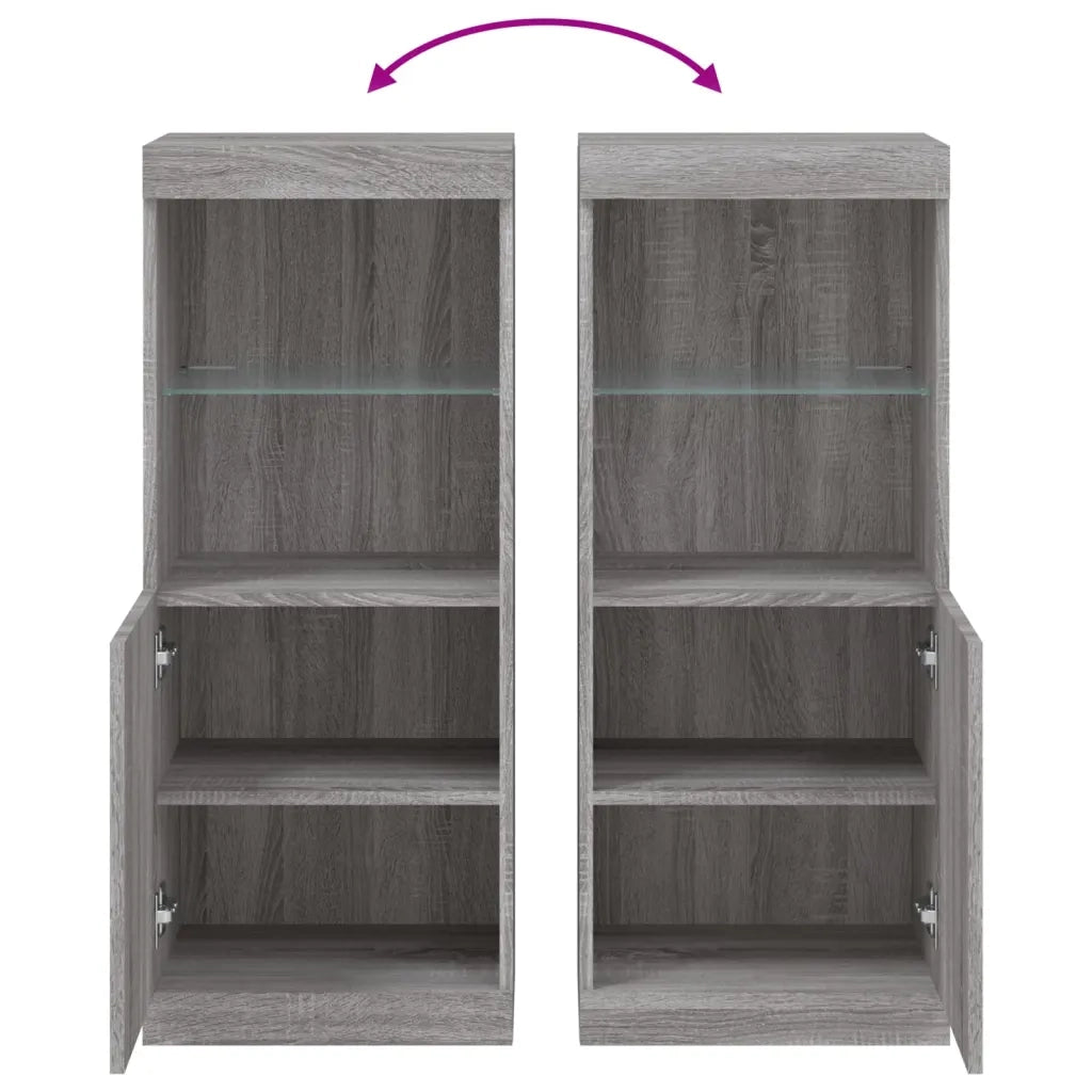 Credenza | Madia | Buffet da pranzo | Armadio da pranzo con Luci LED Grigio Sonoma 41x37x100 cm