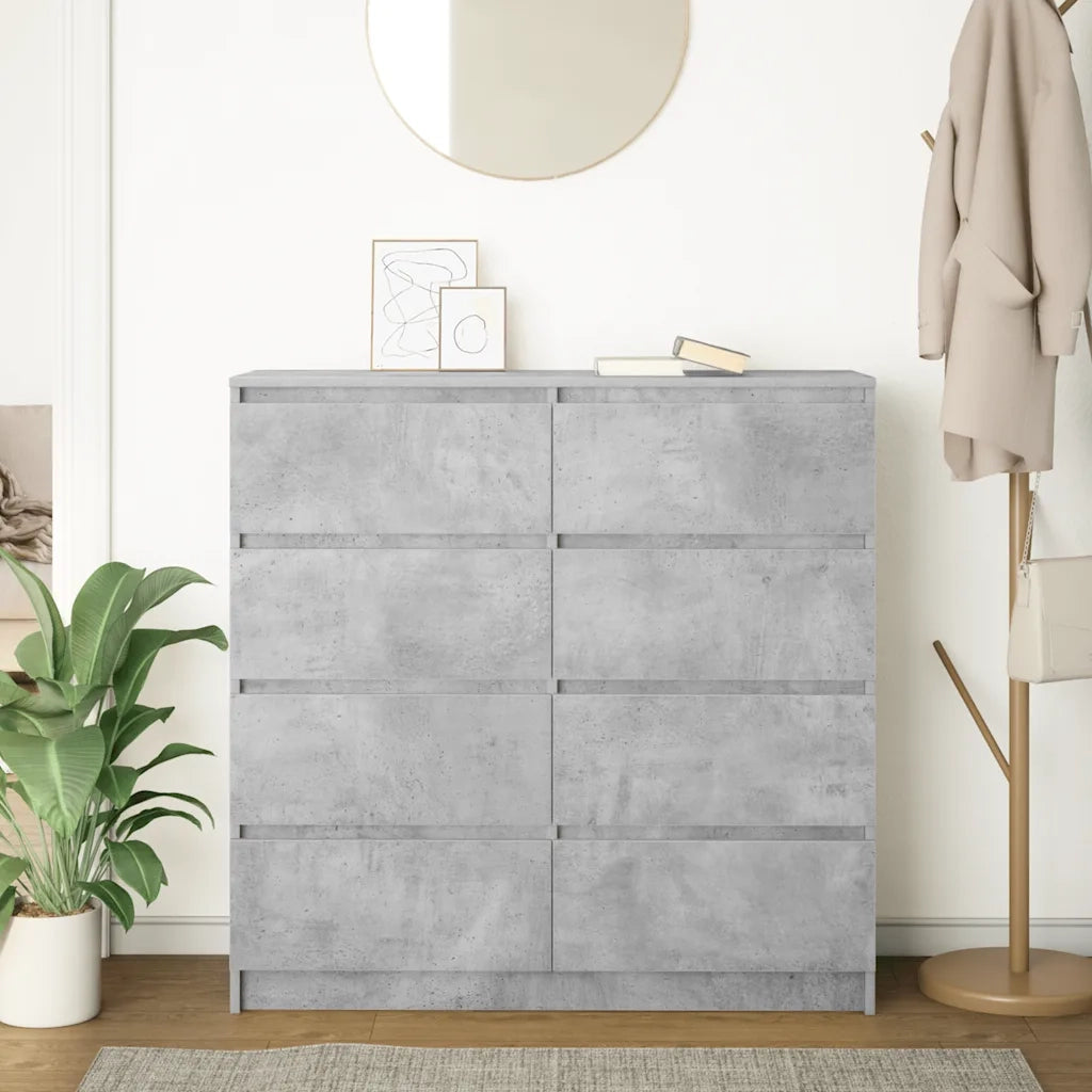 Credenza | Madia | Buffet da pranzo | Armadio da pranzo Grigio Cemento 100x35x99 cm in Legno Multistrato