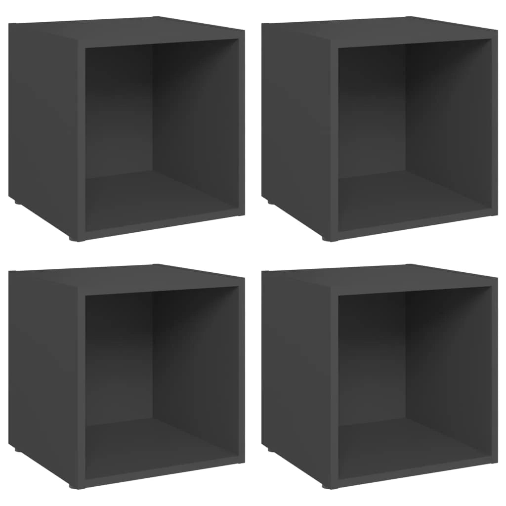 Mobile TV multimediale scaffale TV credenza mobile TV sala da pranzo soggiorno camera da letto 4 pezzi 37 x 35 x 37 cm legno ingegnerizzato grigio 02_0028707